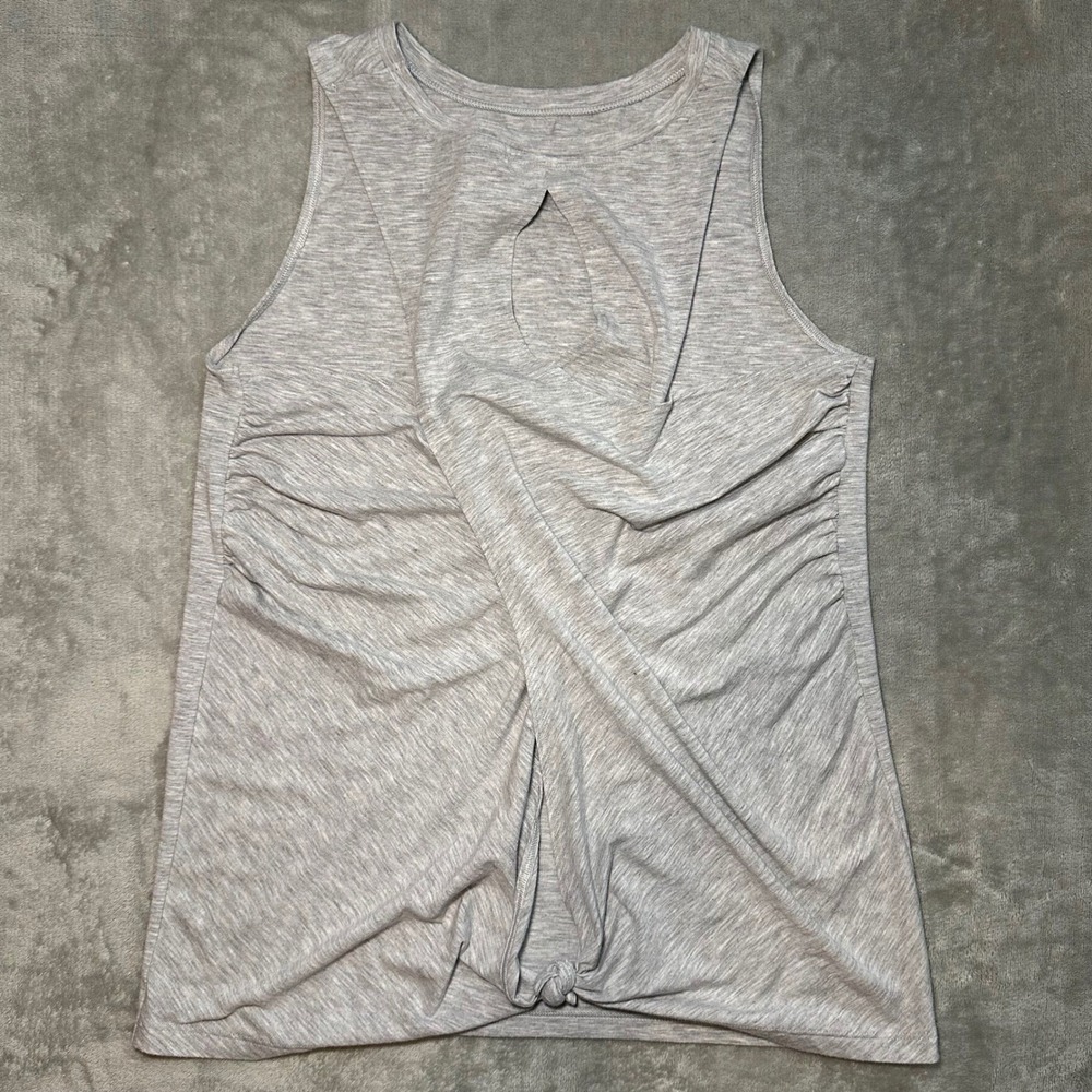 Victorias Secret Angel Tank Top Size S Gray Graphic Racerback Gym Workout Sport - Picture 5 of 14